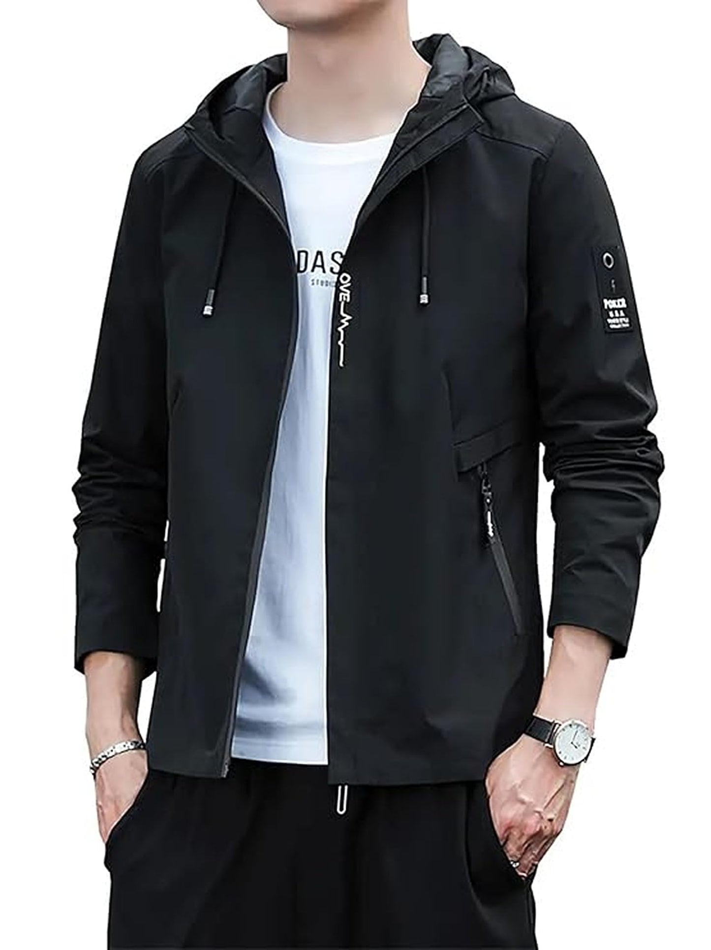 Men's Regular Fit Lightweight Outerwear Black Winter Jacket - Stylish Casual Winterwear