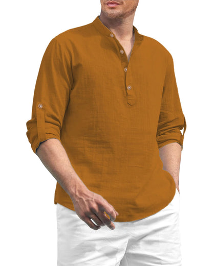 Vida Loca Men Solid Cotton Blend Straight Kurta Shirt for Men