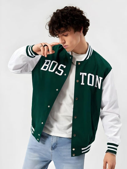 YOONIKK Stylish Varsity Men's Jacket || Winter Wear || Men's Winter Wear || Winter Windcheater (Green)