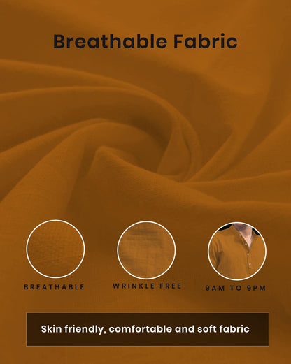 Vida Loca Men Solid Cotton Blend Straight Kurta Shirt for Men