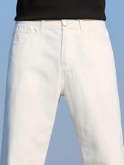 Ben Martin White Men Jeans || Baggy Fit Jean's for Man || Loose Fit High Rise Denim || Stretchable Casual Wear Jean,s || Dance Rap Rapping Style Pant for Men || Denim Cotton Jeans