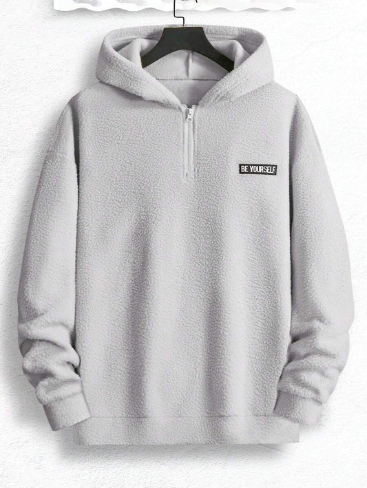 Men's Light Grey Hooded Sweatshirt - Stylish Casual Winterwear | Hoody for Men
