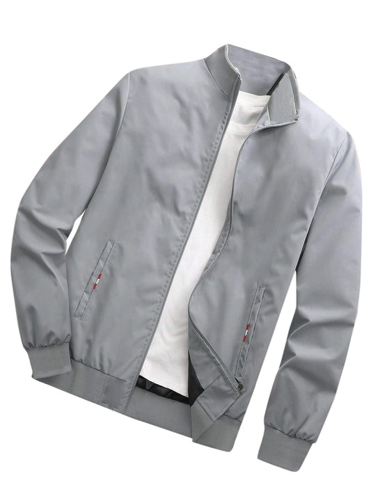 Men's Regular Fit Zipper Grey Bomber Jacket - Stylish Casual Winter Jacket | Winterwear Jacket