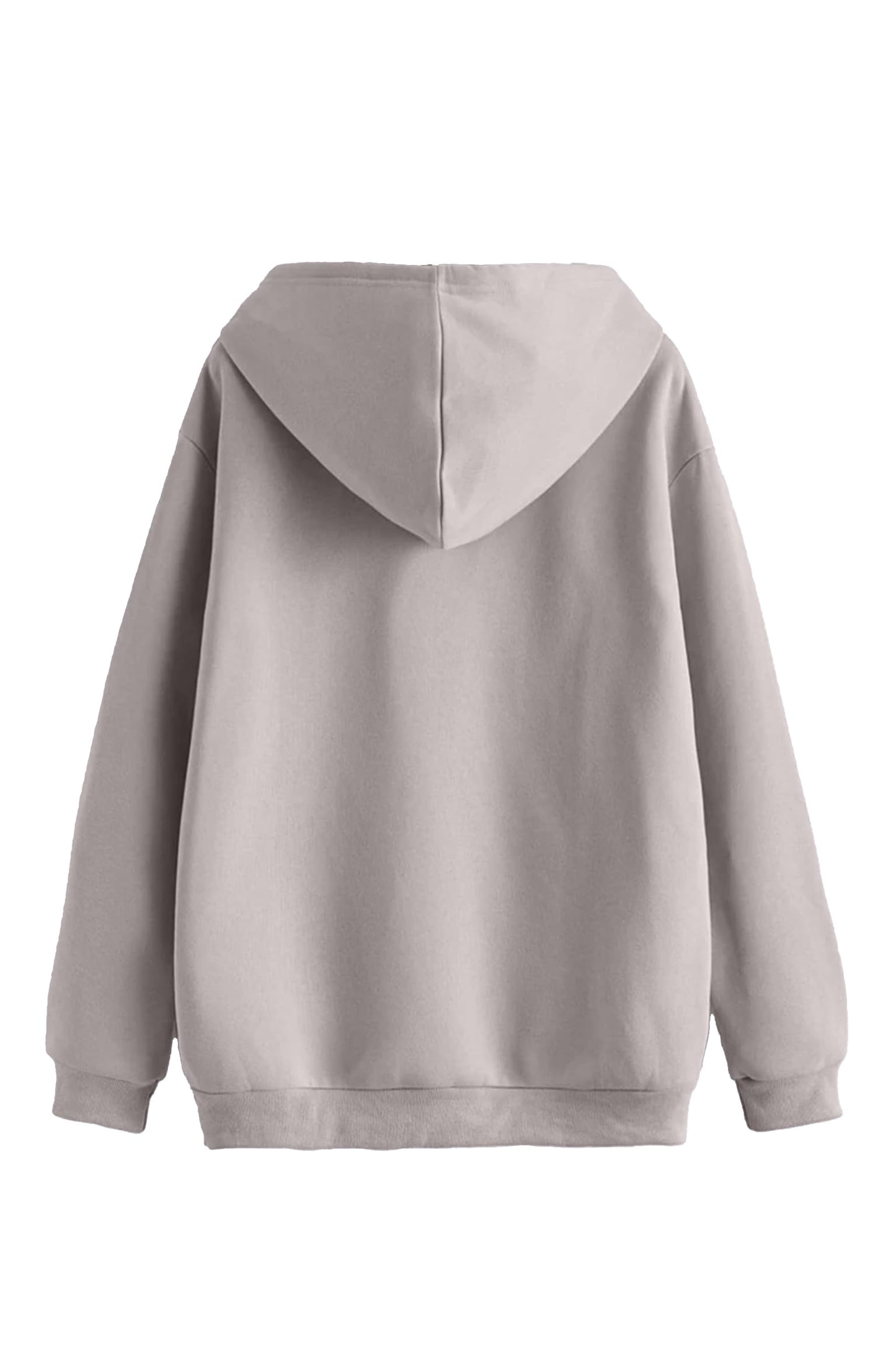 JUNEBERRY® Cotton Polly Fleece Oversized Fit Grey Graphic Hoodie for Women