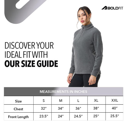 Women Half Zipper Top Grey Sweatshirt | Heavy Fleece Sweatshirt | Natural Insulation Winter Wear | Anti Pilling Pullover