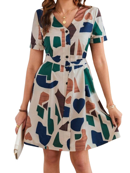 Leriya Fashion Women's Rayon Casual Above The Knee Western Dress (LF-WD1193-01_Multicolour-1_M)