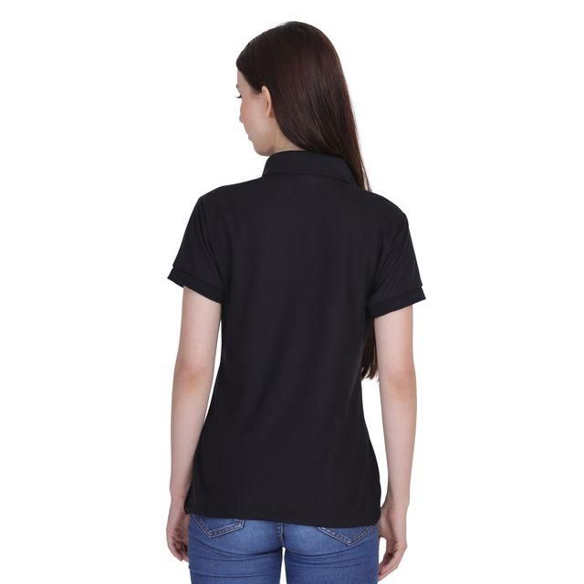 Ketex Black Cotton Blend Polo Neck T Shirt Casual Wear