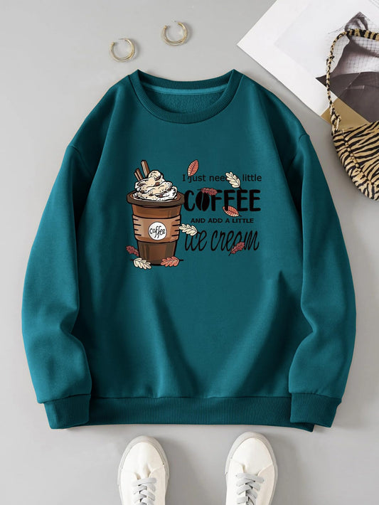 Women's Printed Round Neck Rama Sweatshirt - Casual Winter Wear