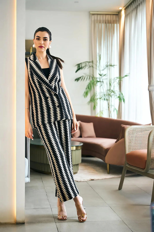 GRECIILOOKS Co Ord Set for Women | Co Ord Set for Women Stylish | Travel Co Ord Set for Women | Festive Co Ord Set for Women |Blazer Co Ord Set for Women (in, Alpha, Regular, Black 01)