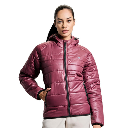 Women’s Hooded Puffer Jacket with Full Sleeves | Insulated Winter & Monsoon Wear Jacket