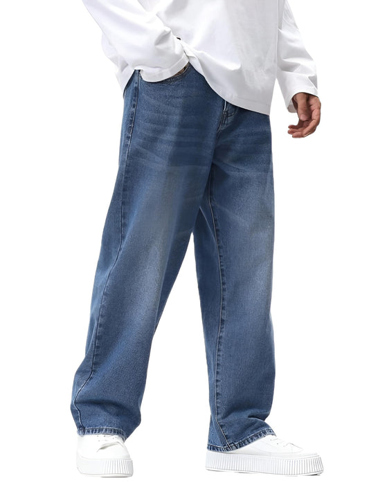 Ben Martin Light Blue Men Jeans || Baggy Fit Jean's for Man || Loose Fit High Rise Denim || Stretchable Casual Wear Jean,s || Dance Rap Rapping Style Pant for Men || Denim Cotton Jeans 30 (0)