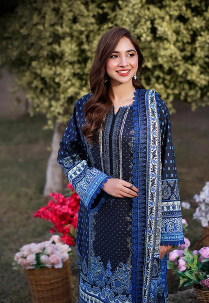 GoSriKi Women's Rayon Viscose Printed Straight Pakistani Suits for Women Kurta Set - Deniz Blue