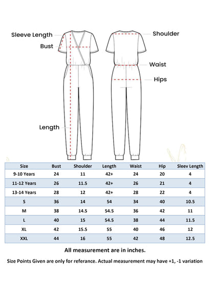 FCV Rayon Printed Jumpsuit for Women (Blue)