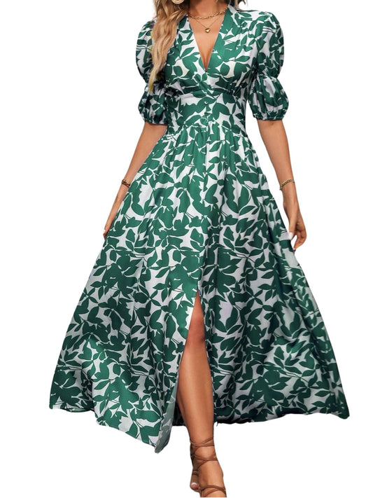 GRECIILOOKS Rayon Fit and Flare Ankle Length One Piece Maxi Bodycon Dresses Midi Dress for Women (GL-WD1219_Green