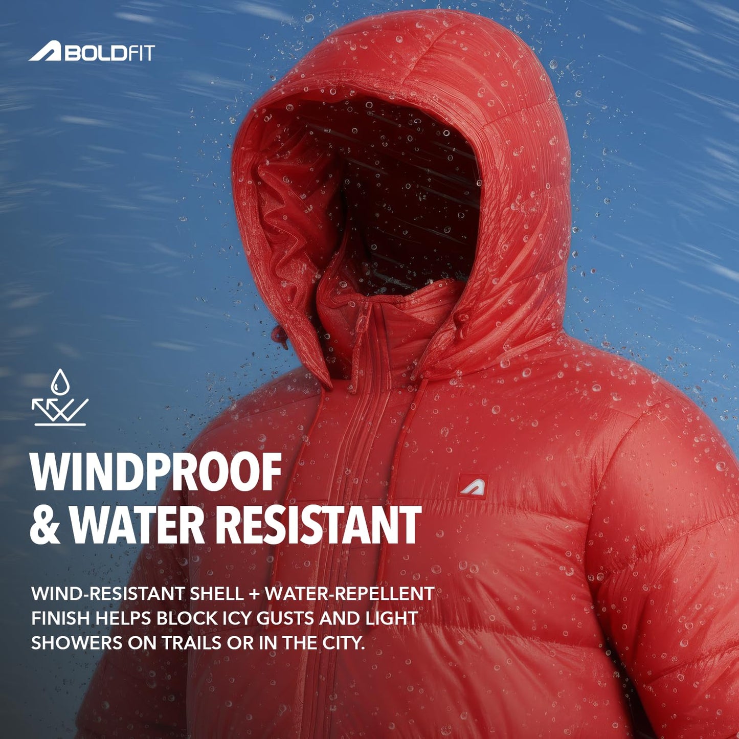 Men's Red Quilted Hooded Winter Puffer Jacket - Full Sleeve Mens Monsoon Jackets | All Weather Jacket | Winter Wear Bomber Jerkin