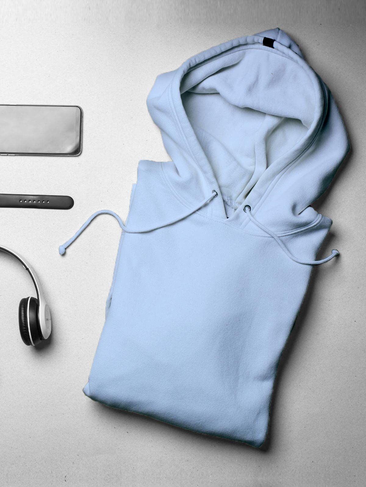 NOBERO Elegant Unisex Powder Blue Cotton Solid Plain Hoody Sports Winter Gym Workout Running Travel Trekking Hooded Sweatshirts and Hoodies for Unisex Cotton Winter Casual Wear Without Zipper-XL