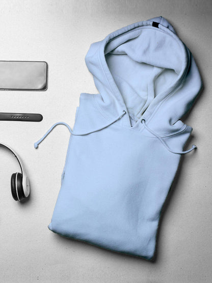 NOBERO Elegant Unisex Powder Blue Cotton Solid Plain Hoody Sports Winter Gym Workout Running Travel Trekking Hooded Sweatshirts and Hoodies for Unisex Cotton Winter Casual Wear Without Zipper-XL