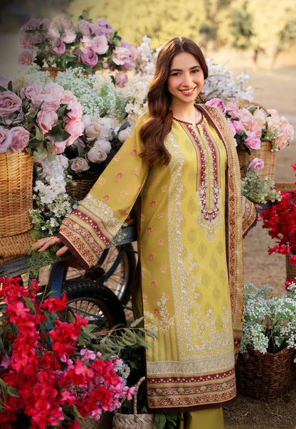 ANNI DESIGNER Women's Rayon Viscose Printed Straight Pakistani Suits for Women Kurta Set - Zakariya Yellow