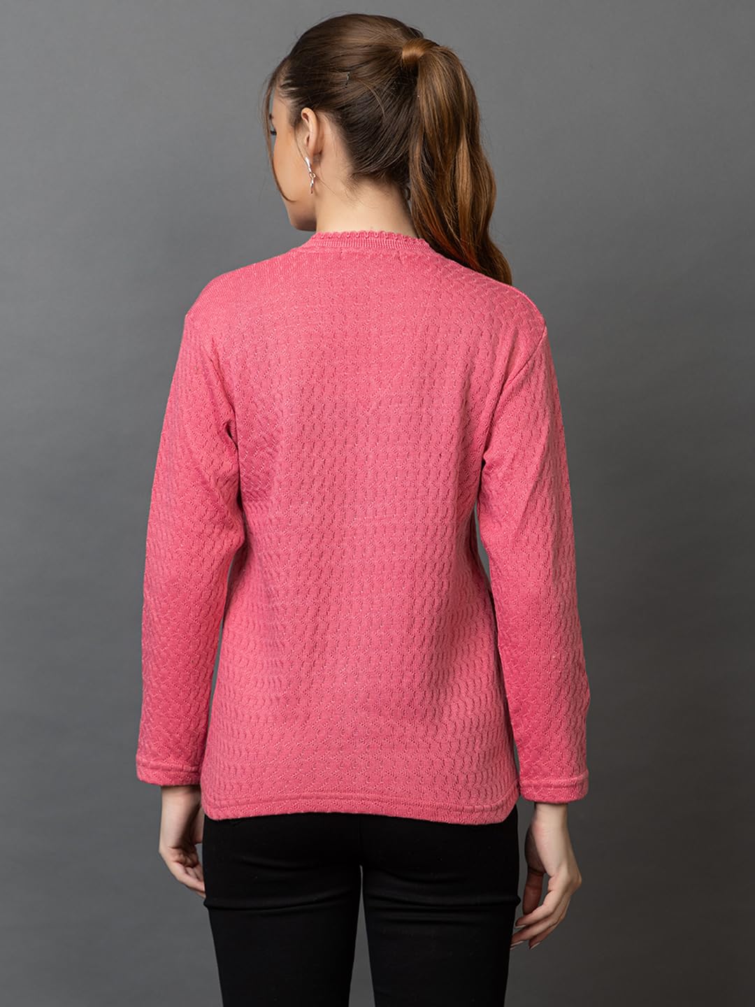 Women's Woolen V Neck Casual Wear Stylish Cardigan Sweaters for Winter with Side Pocket - Cozy and Warm Winter Sweater