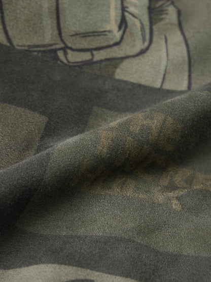 Men's Marvel Heroes Full Sleeves Round Neck Dark Green Graphic Printed Polyester Regular Fit Lightweight Reversible Bomber Jacket