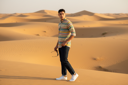 Men’s Multicolor Printed Cotton Casual Shirt – Spread Collar Full Sleeve Festive & Everyday Wear