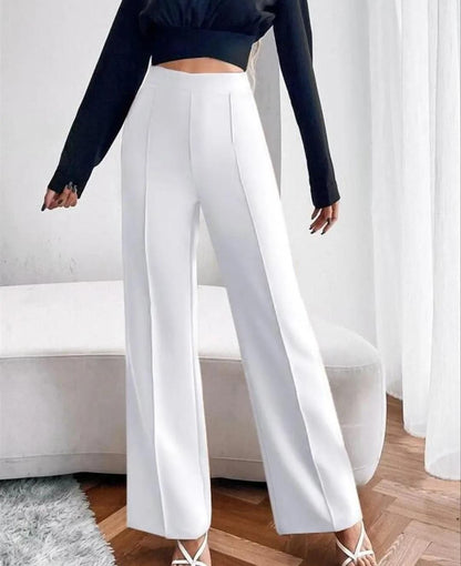 Women Classic Stylish White Trousers