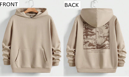 Men's Fleece Regular Fit Neck Hooded Beige Sweatshirt