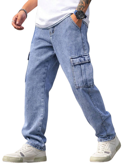 Men Jeans || Jeans for Men || Cargo Jeans (Q-04-05) (in, Numeric, 34, Blue)