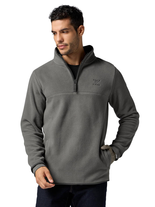 Men's Cotton Rich Fleece Moon Grey Relaxed Fit Pullover -  Stylish Casual Winterwear | Pullover | Sweater