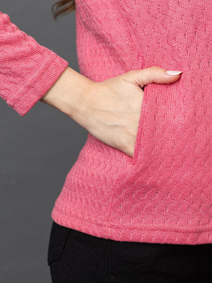 Women's Woolen V Neck Casual Wear Stylish Cardigan Sweaters for Winter with Side Pocket - Cozy and Warm Winter Sweater