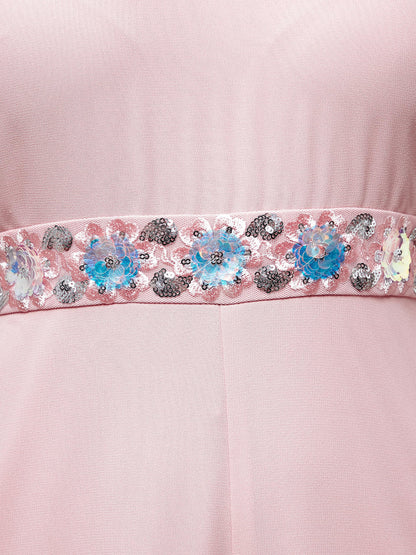 Miss Chase Women's Georgette V-Neck Cape Solid Layered Regular Jumpsuit (MCSS23D15-61-157-04, Light Pink)