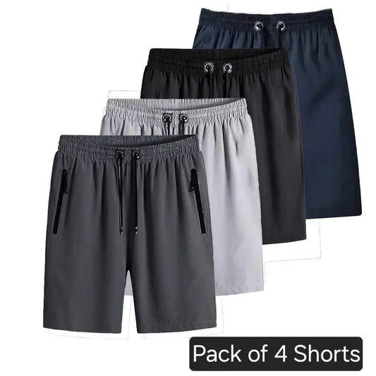 Men's Stretchable Multicolour/ Assorted Colour Cotton Shorts - Pack of 4