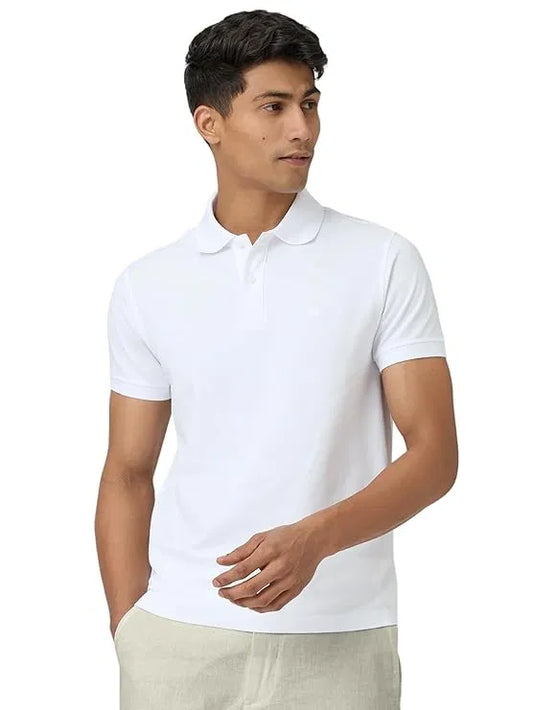 Men's Classic Polo Solid White T-Shirt
