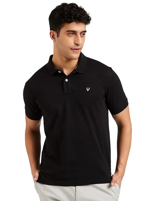 Men's Classic Polo Solid Black T-Shirt
