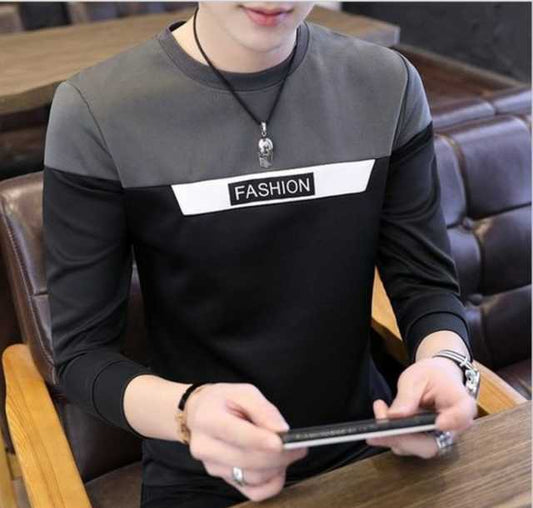 Men's Cotton Blend Full Sleeves Multicolour T-Shirt
